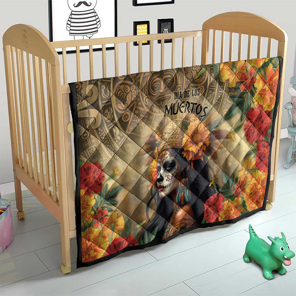 Dia de Los Muertos Mexico Quilt Aztec Goddess Mictecacihuatl - Wonder Print Shop