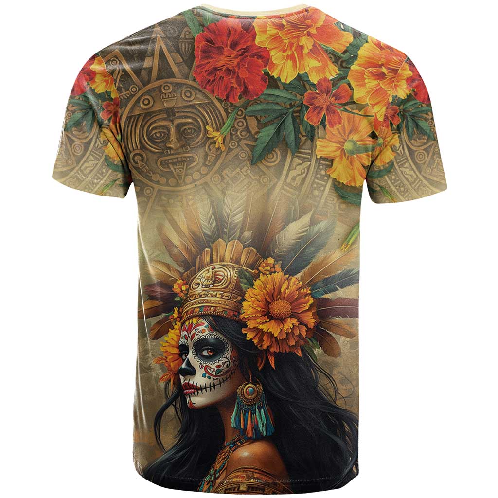 Dia de Los Muertos Mexico T Shirt Aztec Goddess Mictecacihuatl - Wonder Print Shop