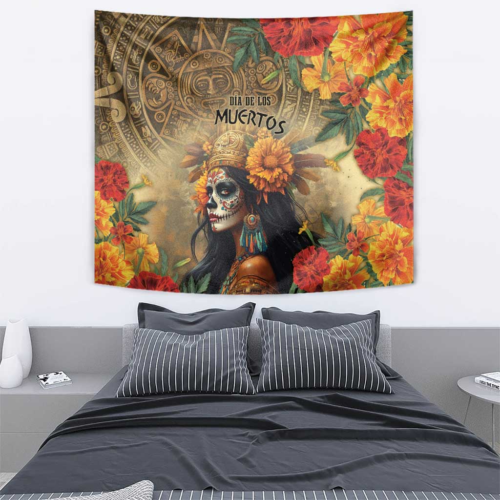 Dia de Los Muertos Mexico Tapestry Aztec Goddess Mictecacihuatl - Wonder Print Shop