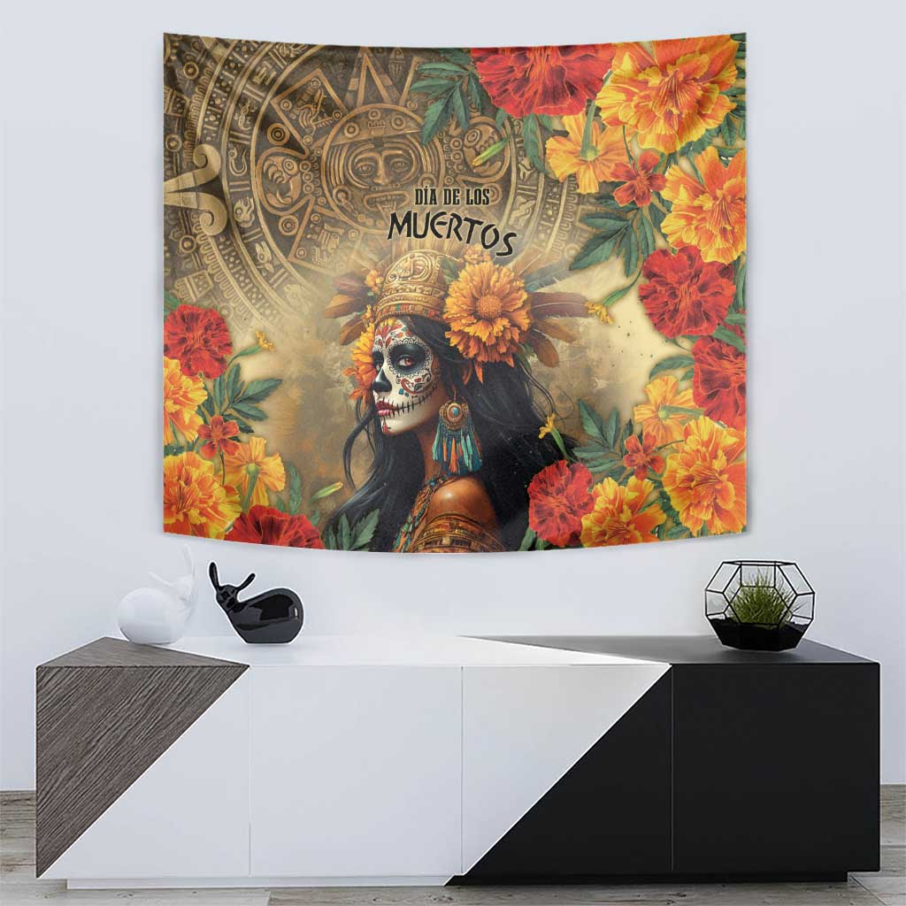 Dia de Los Muertos Mexico Tapestry Aztec Goddess Mictecacihuatl - Wonder Print Shop