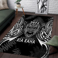 Custom New Zealand Rugby Area Rug 2023 World Cup Aotearoa Haka Face LT7 - Wonder Print Shop