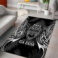 Custom New Zealand Rugby Area Rug 2023 World Cup Aotearoa Haka Face LT7 - Wonder Print Shop