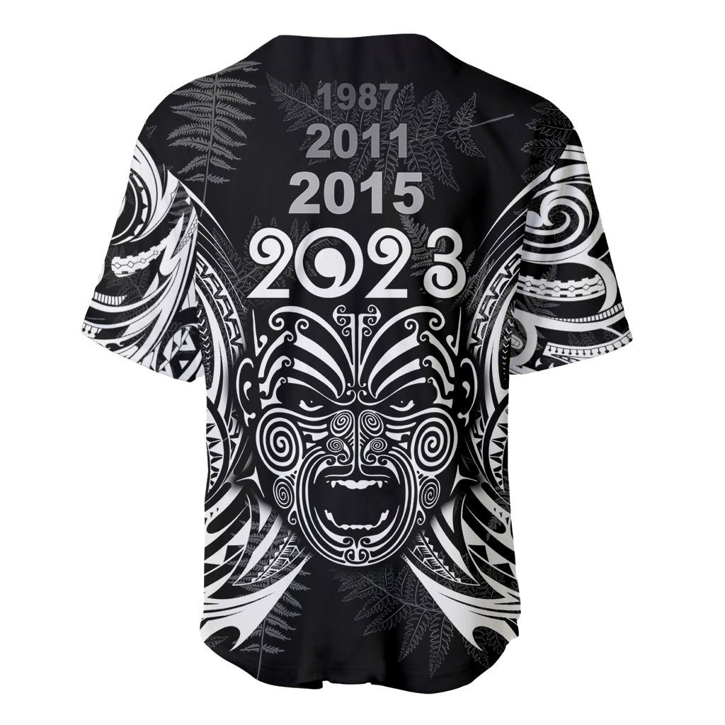Custom New Zealand Rugby Baseball Jersey 2023 World Cup Aotearoa Haka Face LT7 - Wonder Print Shop