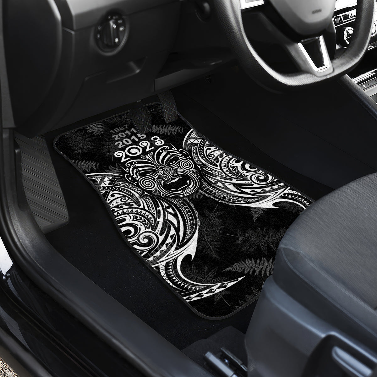 Custom New Zealand Rugby Car Mats 2023 World Cup Aotearoa Haka Face LT7 - Wonder Print Shop