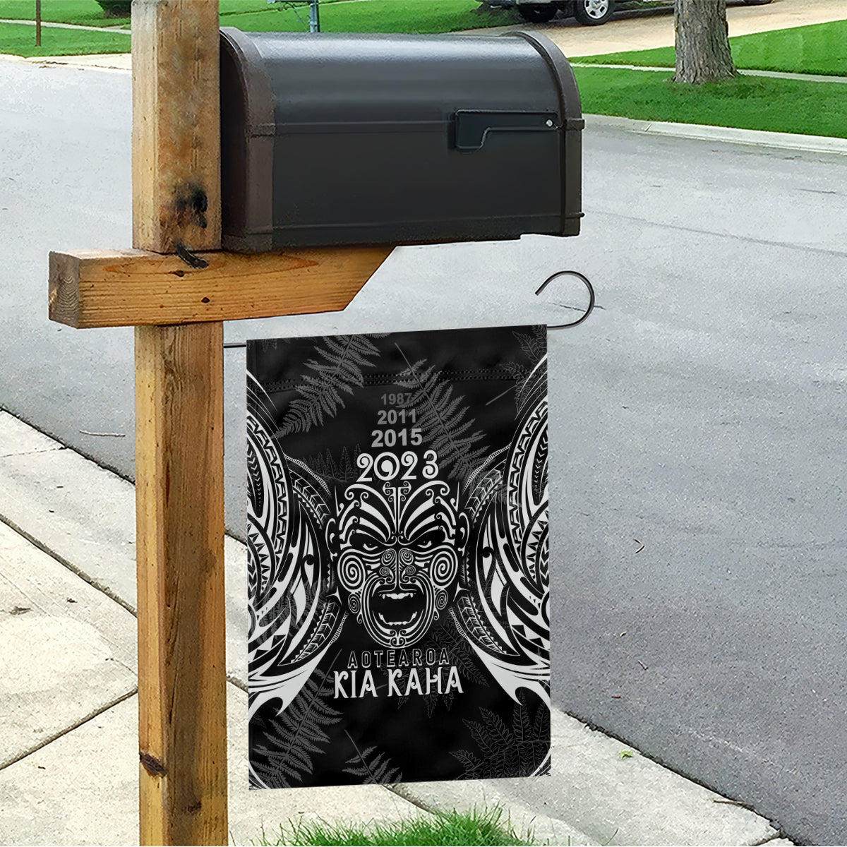 Custom New Zealand Rugby Garden Flag 2023 World Cup Aotearoa Haka Face - Wonder Print Shop