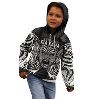 Custom New Zealand Rugby Kid Hoodie 2023 World Cup Aotearoa Haka Face - Wonder Print Shop