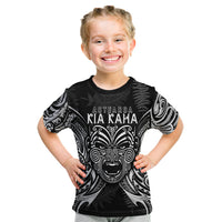 Custom New Zealand Rugby Kid T Shirt 2023 World Cup Aotearoa Haka Face - Wonder Print Shop