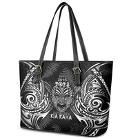 Custom New Zealand Rugby Leather Tote Bag 2023 World Cup Aotearoa Haka Face - Wonder Print Shop