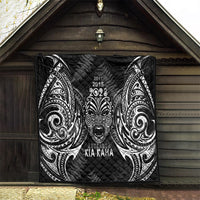 Custom New Zealand Rugby Quilt 2023 World Cup Aotearoa Haka Face - Wonder Print Shop