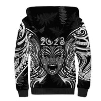 Custom New Zealand Rugby Sherpa Hoodie 2023 World Cup Aotearoa Haka Face - Wonder Print Shop
