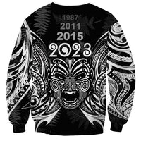 Custom New Zealand Rugby Sweatshirt 2023 World Cup Aotearoa Haka Face - Wonder Print Shop