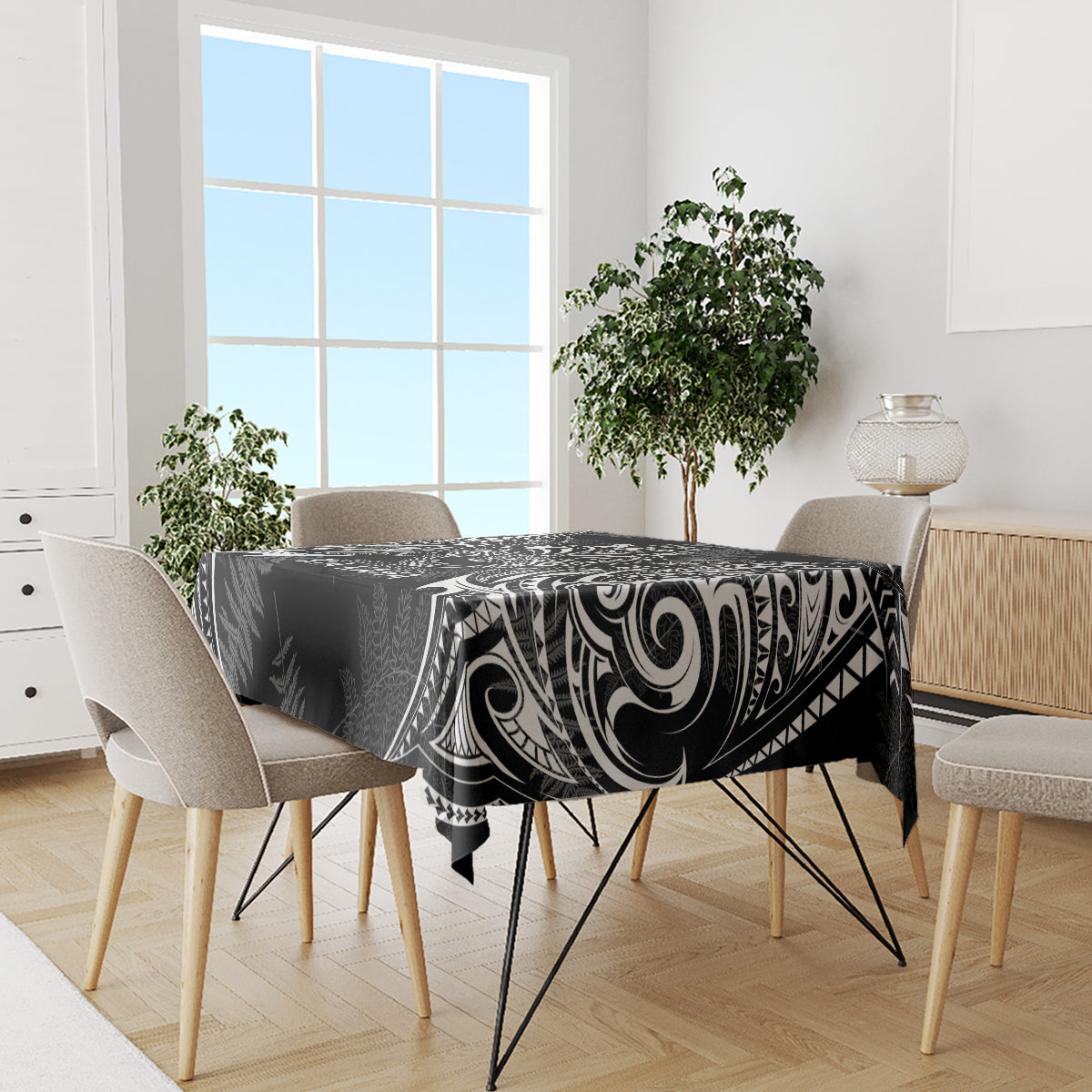 Custom New Zealand Rugby Tablecloth 2023 World Cup Aotearoa Haka Face - Wonder Print Shop