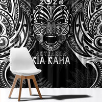 Custom New Zealand Rugby Window Curtain 2023 World Cup Aotearoa Haka Face - Wonder Print Shop