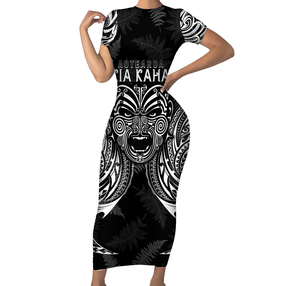 New Zealand Rugby Family Matching Short Sleeve Bodycon Dress and Hawaiian Shirt 2023 World Cup Aotearoa Create History - Wonder Print Shop