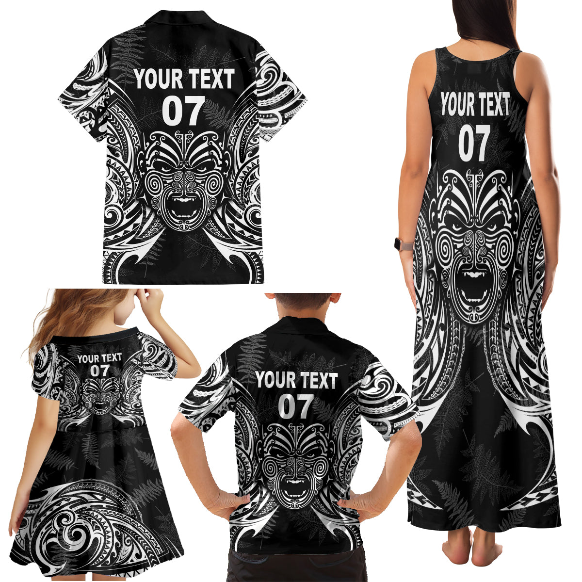 New Zealand Rugby Family Matching Tank Maxi Dress and Hawaiian Shirt 2023 World Cup Aotearoa Create History - Wonder Print Shop