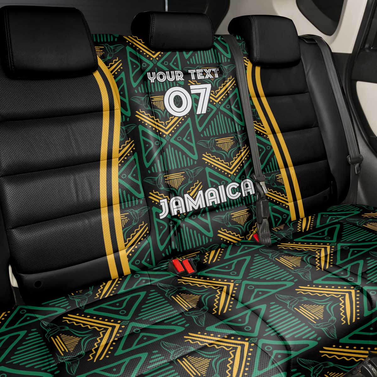 Jamaica Reggae Boyz Custom Back Car Seat Cover Ethnic Motifs LT7 - Wonder Print Shop