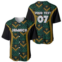 Jamaica Reggae Boyz Custom Baseball Jersey Ethnic Motifs LT7 - Wonder Print Shop