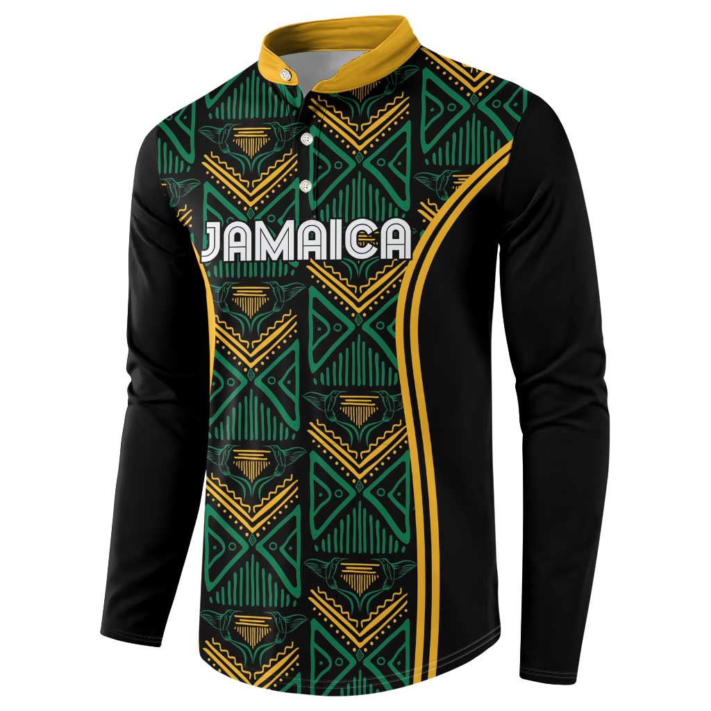 Jamaica Reggae Boyz Custom Button Sweatshirt Ethnic Motifs LT7 - Wonder Print Shop
