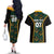 Jamaica Reggae Boyz Custom Couples Matching Off The Shoulder Long Sleeve Dress and Hawaiian Shirt Ethnic Motifs LT7 - Wonder Print Shop