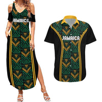 Jamaica Reggae Boyz Custom Couples Matching Summer Maxi Dress and Hawaiian Shirt Ethnic Motifs LT7 - Wonder Print Shop