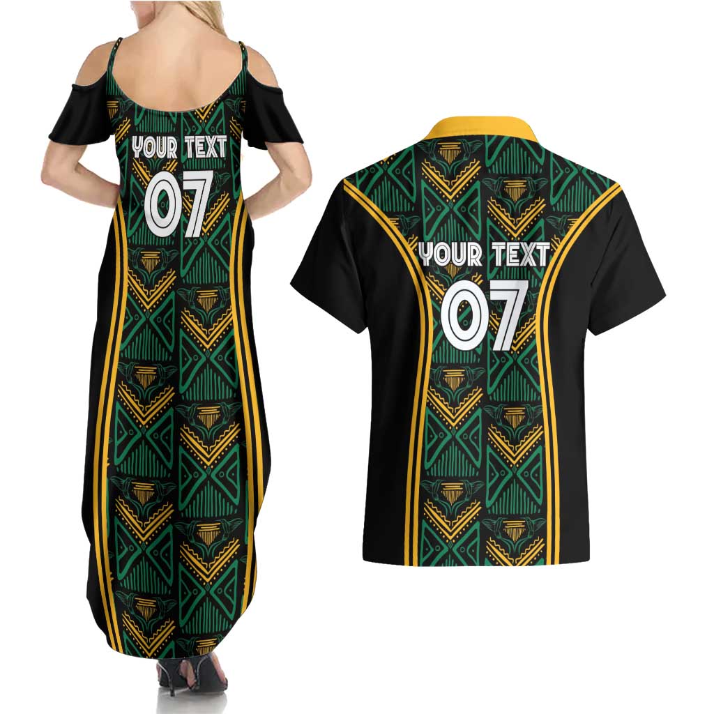 Jamaica Reggae Boyz Custom Couples Matching Summer Maxi Dress and Hawaiian Shirt Ethnic Motifs LT7 - Wonder Print Shop