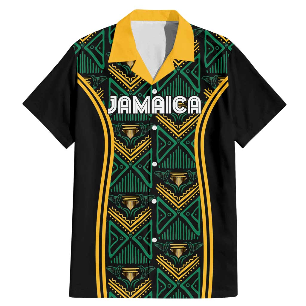 Jamaica Reggae Boyz Custom Family Matching Mermaid Dress and Hawaiian Shirt Ethnic Motifs LT7 - Wonder Print Shop