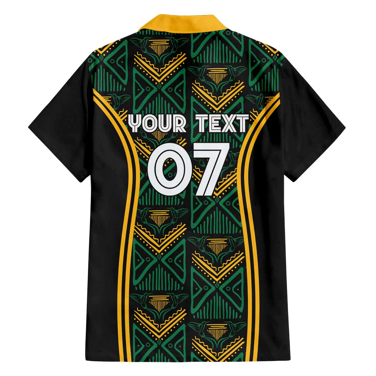 Jamaica Reggae Boyz Custom Family Matching Off The Shoulder Long Sleeve Dress and Hawaiian Shirt Ethnic Motifs - Wonder Print Shop