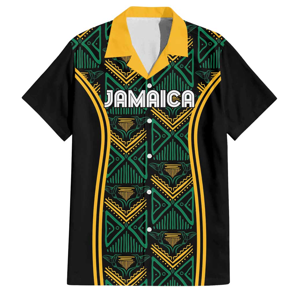 Jamaica Reggae Boyz Custom Family Matching Off Shoulder Maxi Dress and Hawaiian Shirt Ethnic Motifs LT7 - Wonder Print Shop