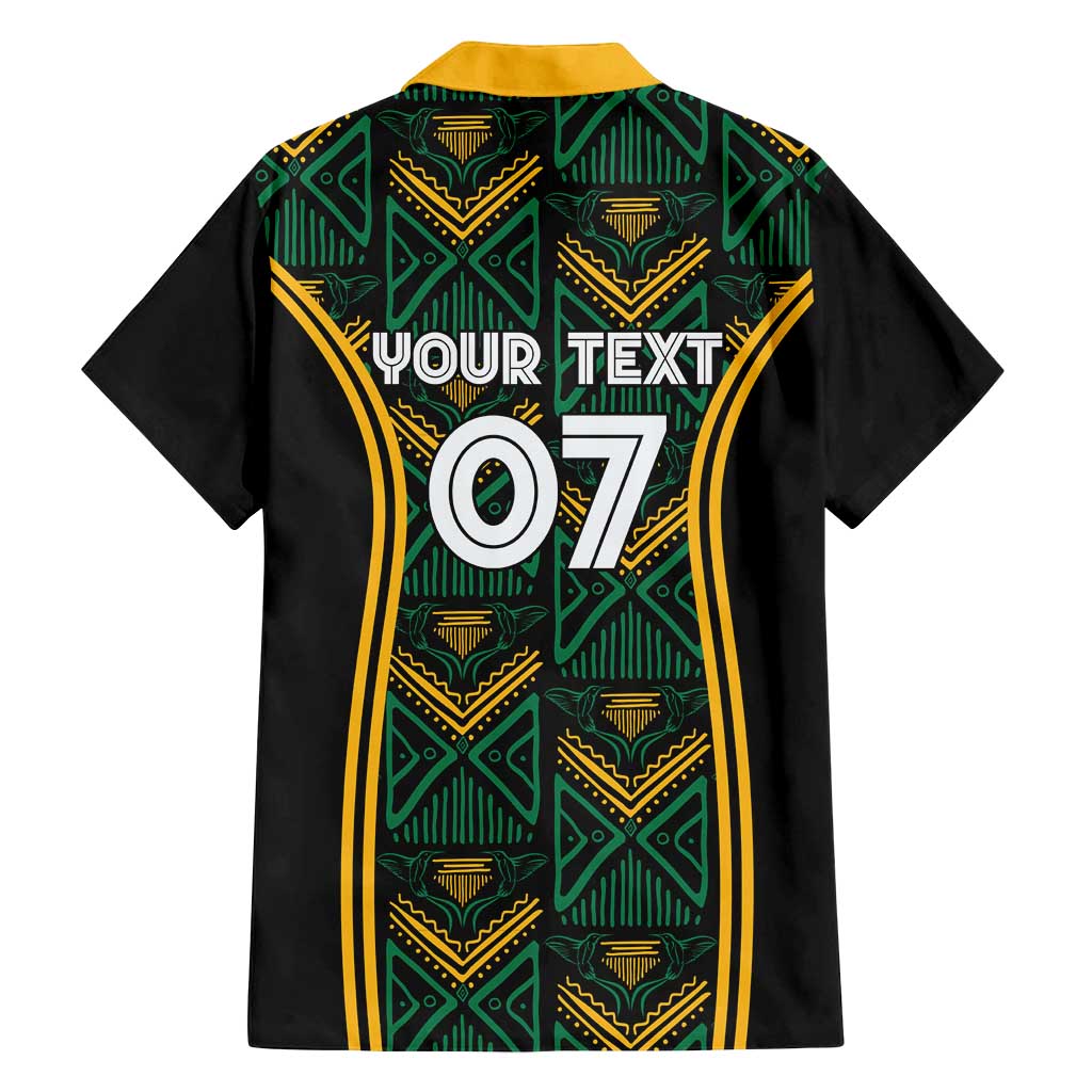 Jamaica Reggae Boyz Custom Family Matching Off Shoulder Short Dress and Hawaiian Shirt Ethnic Motifs LT7 - Wonder Print Shop