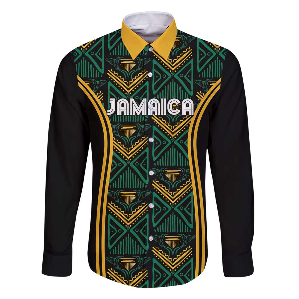 Jamaica Reggae Boyz Custom Family Matching Off Shoulder Short Dress and Hawaiian Shirt Ethnic Motifs LT7 - Wonder Print Shop