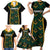 Jamaica Reggae Boyz Custom Family Matching Short Sleeve Bodycon Dress and Hawaiian Shirt Ethnic Motifs - Wonder Print Shop