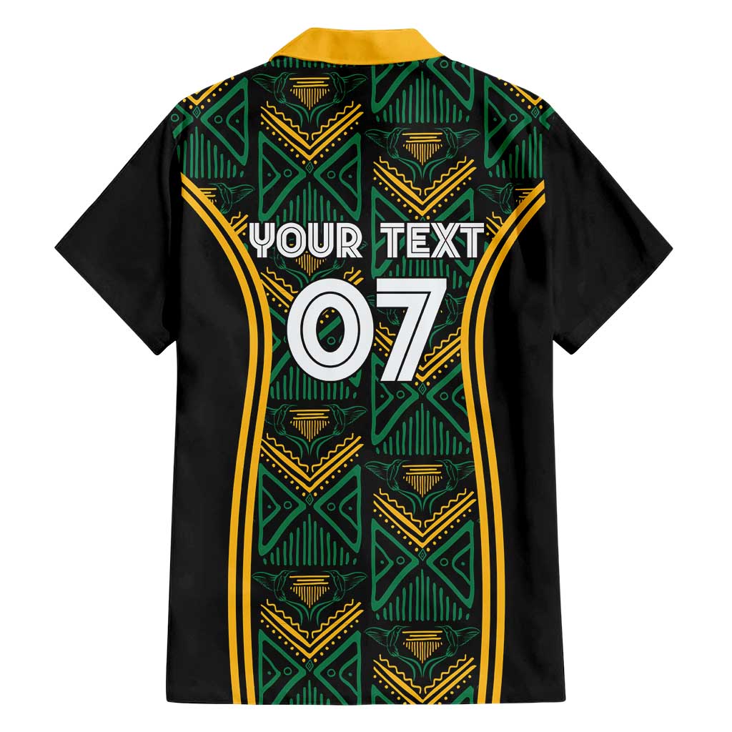 Jamaica Reggae Boyz Custom Family Matching Short Sleeve Bodycon Dress and Hawaiian Shirt Ethnic Motifs - Wonder Print Shop