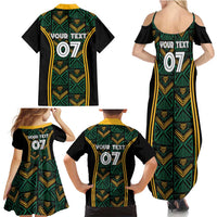 Jamaica Reggae Boyz Custom Family Matching Summer Maxi Dress and Hawaiian Shirt Ethnic Motifs - Wonder Print Shop
