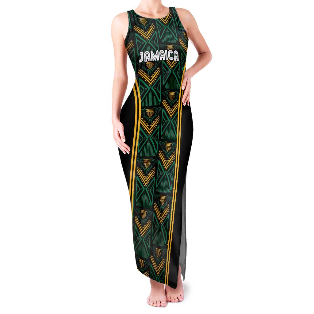 Jamaica Reggae Boyz Custom Family Matching Tank Maxi Dress and Hawaiian Shirt Ethnic Motifs - Wonder Print Shop