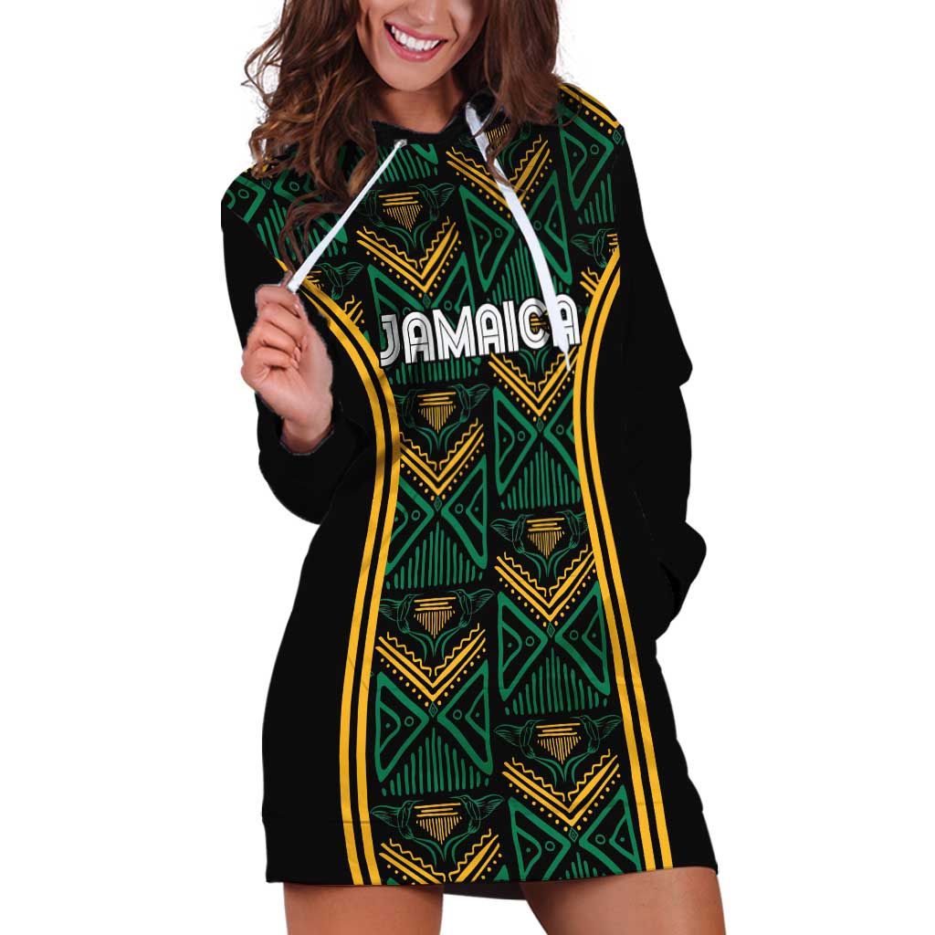 Jamaica Reggae Boyz Custom Hoodie Dress Ethnic Motifs - Wonder Print Shop