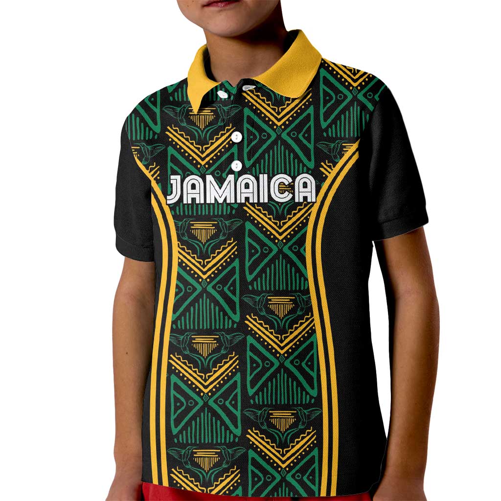 Jamaica Reggae Boyz Custom Kid Polo Shirt Ethnic Motifs - Wonder Print Shop