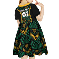 Jamaica Reggae Boyz Custom Kid Short Sleeve Dress Ethnic Motifs - Wonder Print Shop