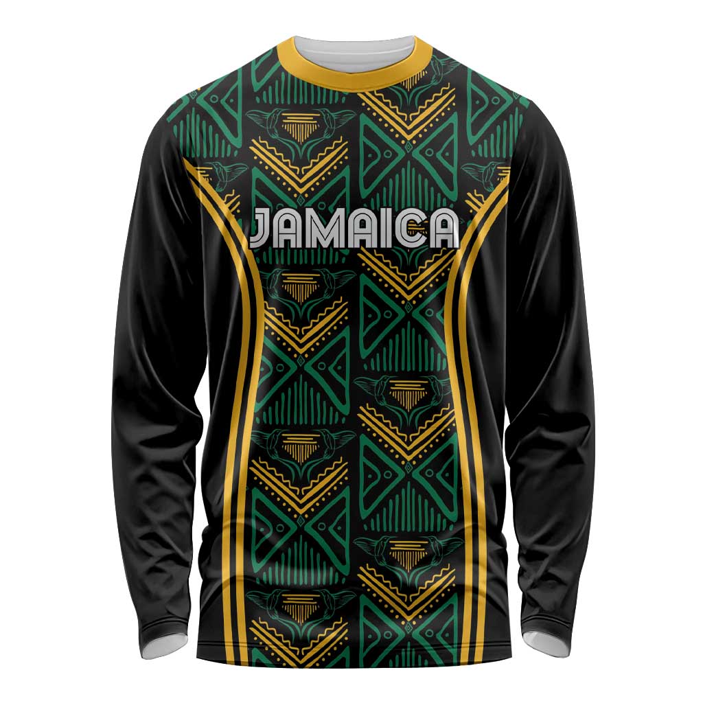 Jamaica Reggae Boyz Custom Long Sleeve Shirt Ethnic Motifs - Wonder Print Shop