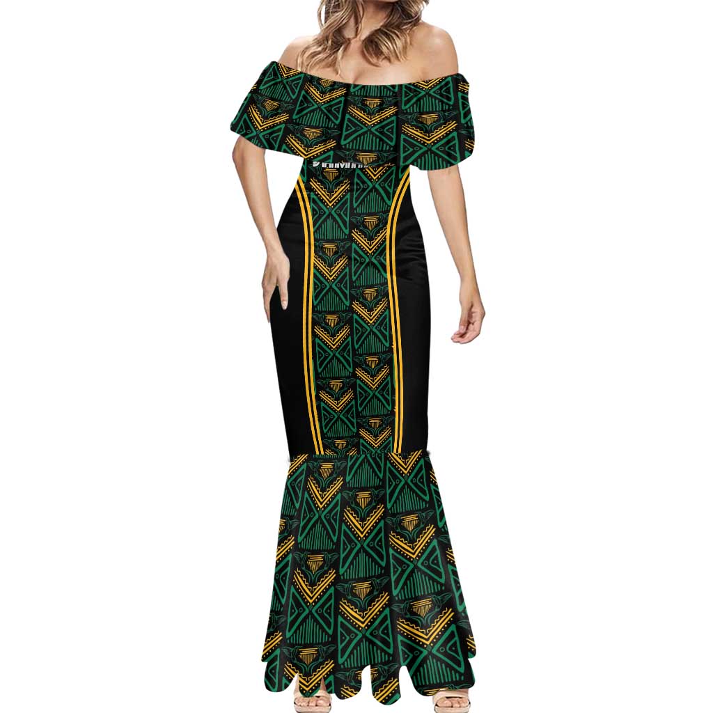 Jamaica Reggae Boyz Custom Mermaid Dress Ethnic Motifs - Wonder Print Shop