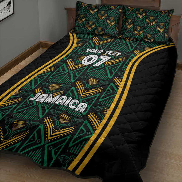 Jamaican Print Pattern Bed Set Quilt