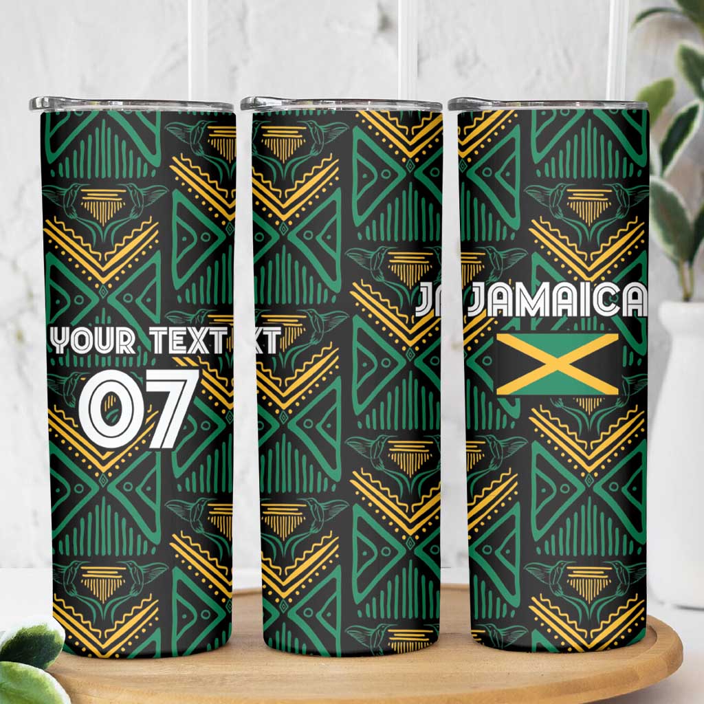Jamaica Reggae Boyz Custom Skinny Tumbler Ethnic Motifs - Wonder Print Shop