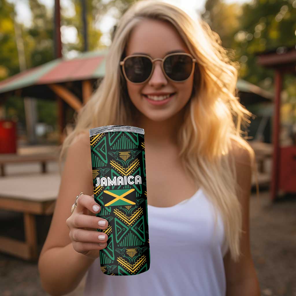 Jamaica Reggae Boyz Custom Skinny Tumbler Ethnic Motifs - Wonder Print Shop