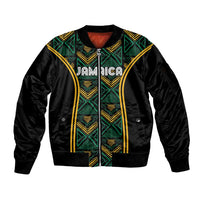Jamaica Reggae Boyz Custom Sleeve Zip Bomber Jacket Ethnic Motifs - Wonder Print Shop