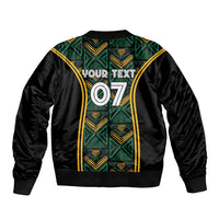 Jamaica Reggae Boyz Custom Sleeve Zip Bomber Jacket Ethnic Motifs - Wonder Print Shop