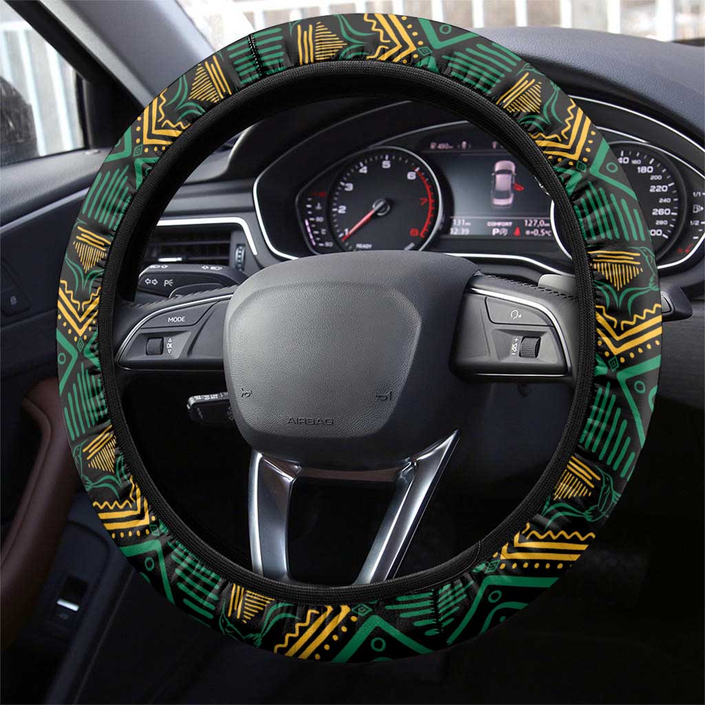 Jamaica Reggae Boyz Custom Steering Wheel Cover Ethnic Motifs - Wonder Print Shop
