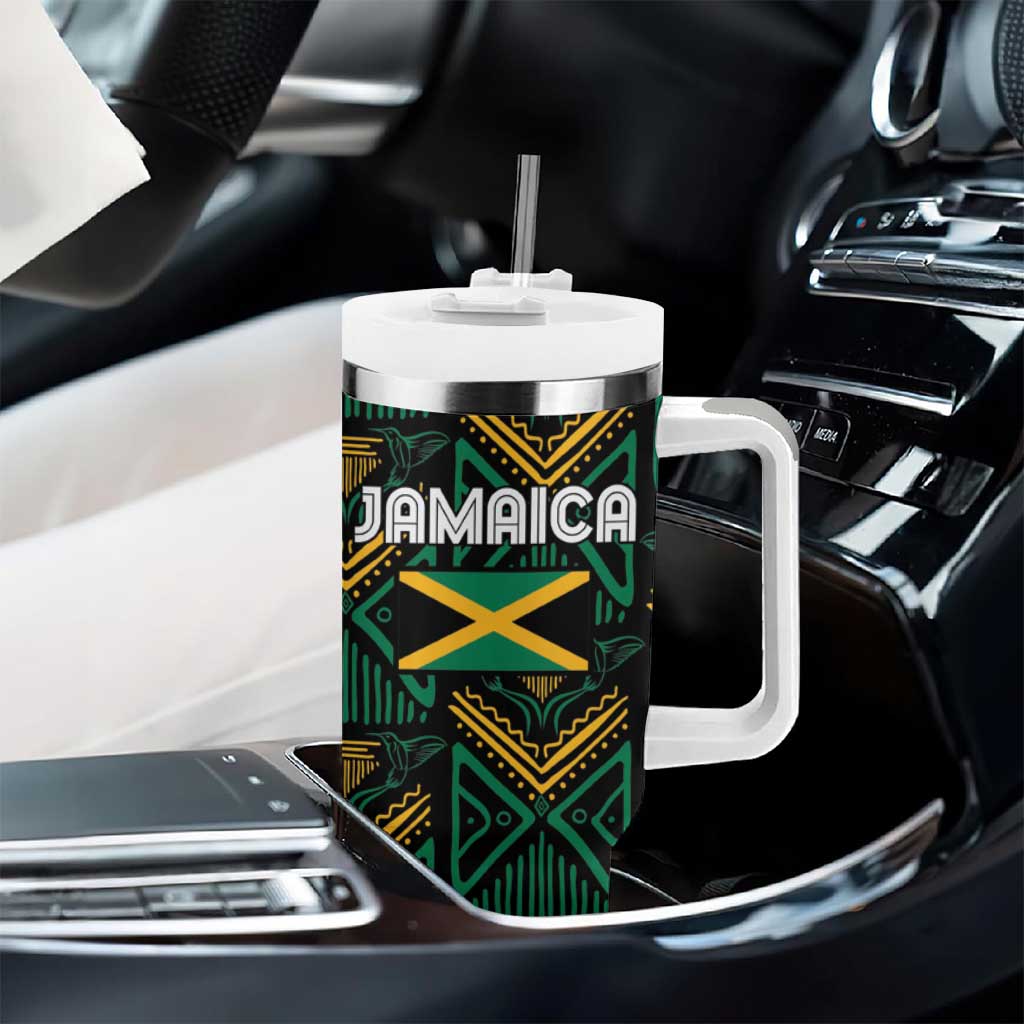 Jamaica Reggae Boyz Custom Tumbler With Handle Ethnic Motifs - Wonder Print Shop