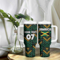 Jamaica Reggae Boyz Custom Tumbler With Handle Ethnic Motifs - Wonder Print Shop