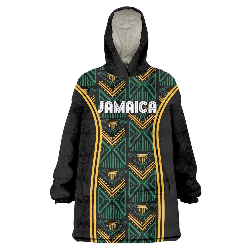 Jamaica Reggae Boyz Custom Wearable Blanket Hoodie Ethnic Motifs - Wonder Print Shop