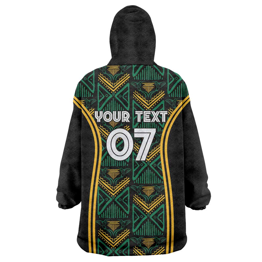 Jamaica Reggae Boyz Custom Wearable Blanket Hoodie Ethnic Motifs - Wonder Print Shop