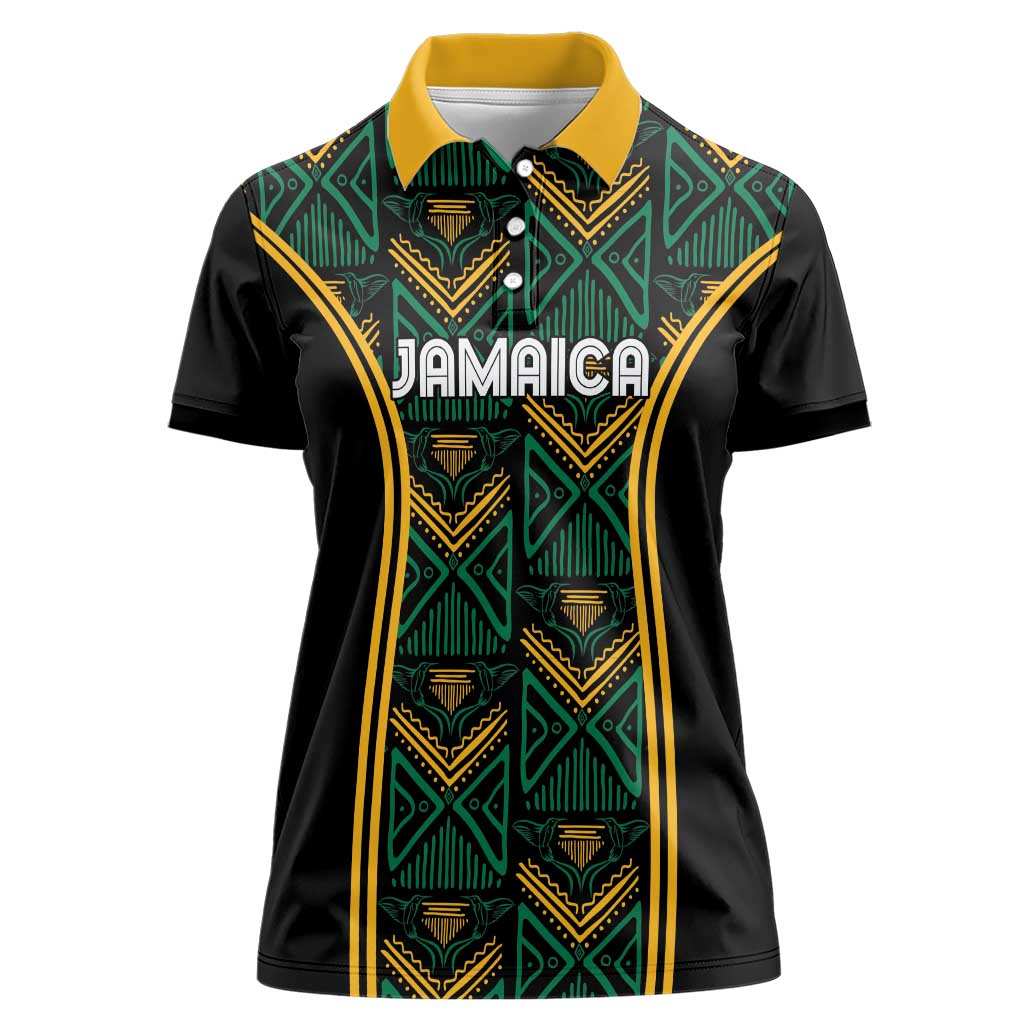 Jamaica Reggae Boyz Custom Women Polo Shirt Ethnic Motifs - Wonder Print Shop